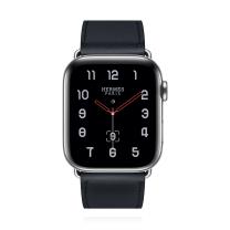 Apple WATCH Series 4 Hermès 44mm GPS+Cellular Edelstahlgehäuse silber Single Tour Swift-Lederarmband Bleu Indigo