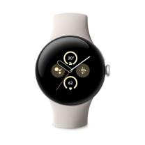 Google Pixel Watch 2 Bluetooth Polished Silver Sportarmband in Porcelain