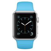 Apple WATCH Sport 1. Generation 38mm silbernes Aluminiumgehäuse blaues Sportarmband