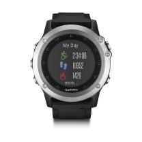 Garmin Fenix 3 HR silbernes Gehäuse schwarzes Armband