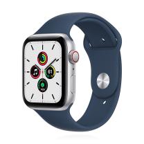 Apple Watch SE 44mm GPS+Cellular Aluminium Silber Sportarmband Abyssblau