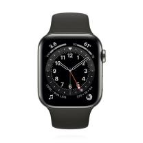 Apple WATCH Series 6 44mm GPS+Cellular Edelstahlgehäuse Graphit Sportarmband Schwarz 