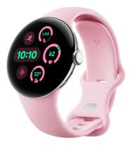 Google Pixel Watch 3 41mm LTE Polished Silver Sportarmband Rose Quartz