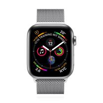 Apple WATCH Series 4 44mm GPS+Cellular Edelstahlgehäuse Silber Milanaiserarmband Silber