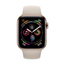 Apple WATCH Series 4 44mm GPS+Cellular Edelstahlgehäuse Gold Sportarmband Stein