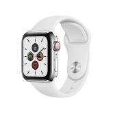 Apple WATCH Series 5 40mm GPS+Cellular Edelstahlgehäuse Silber Sportarmband Weiß