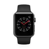 Apple WATCH Series 3 GPS + Cellular 42mm spacegraues Aluminiumgehäuse mit schwarzem Sportarmband 