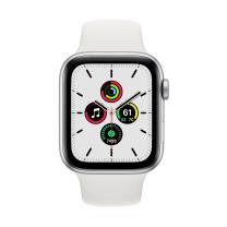 Apple Watch SE 44mm GPS+Cellular Aluminium Silber Sportarmband Weiß