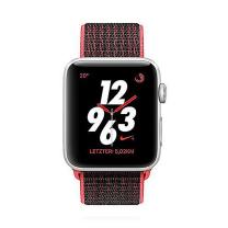 Apple Watch Series 3 Nike+ 38mm GPS+Cellular Aluminium Silber Sport Loop Bright Crimson Black